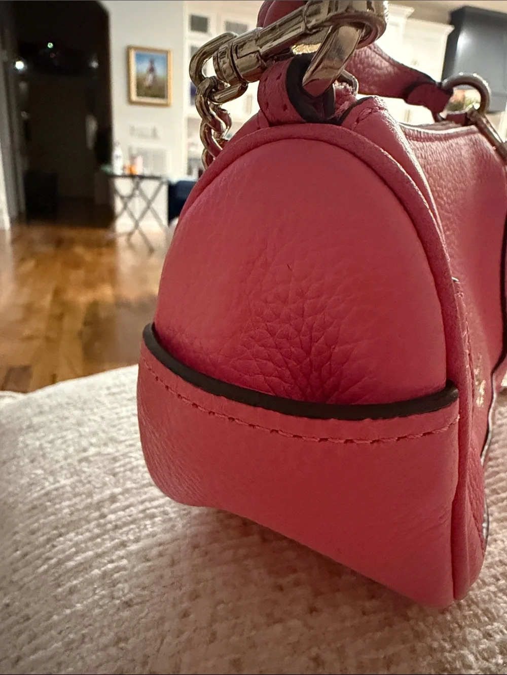 kate spade Woman’s Mini Hot Pink Pebbled Leather Chain Crossbody